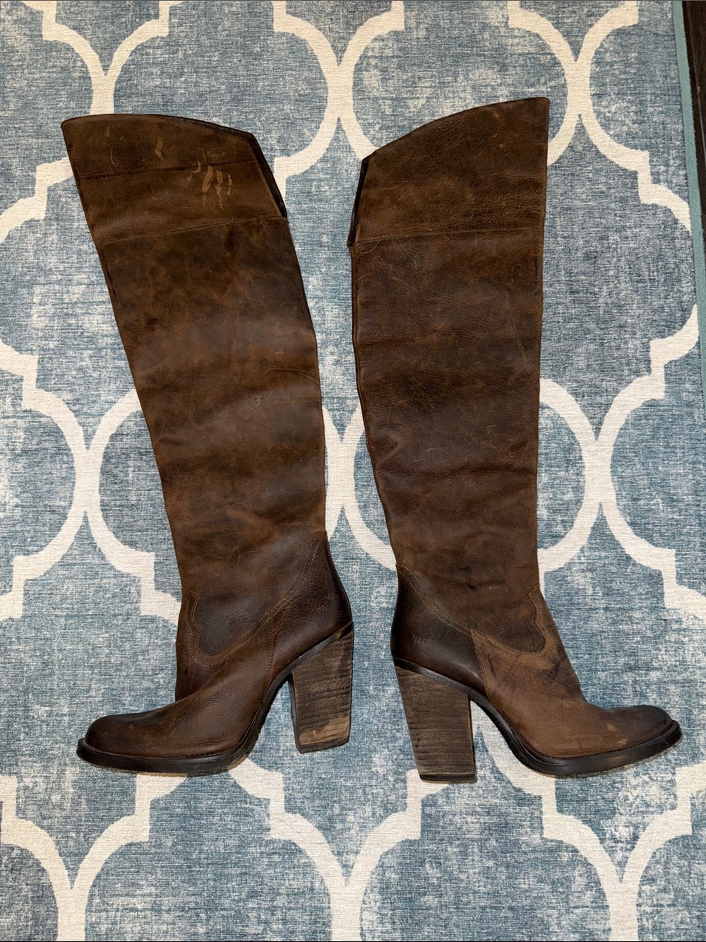 Musse & Cloud over the knee Brown Leather Knee-High Women’s Boots size 7